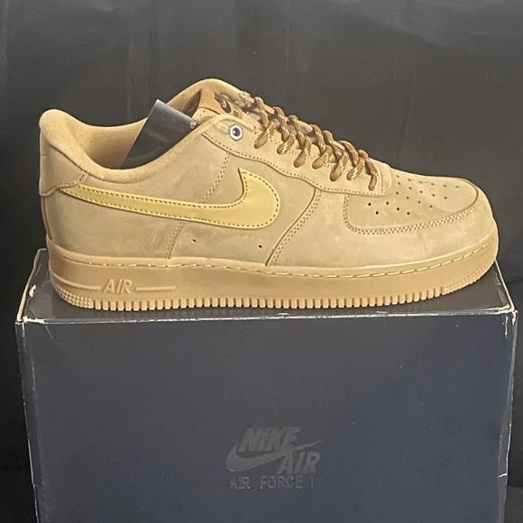 Men's Nike Air Force One '07 WB Low Flax/Wheat-Gum Light Brown AF1 New